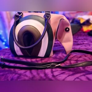 Cute Elephant Le Miel Brand Faux Leather Handbag Crossbody Purse EUC